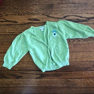 Baby Gap Green Embroidered Cardigan